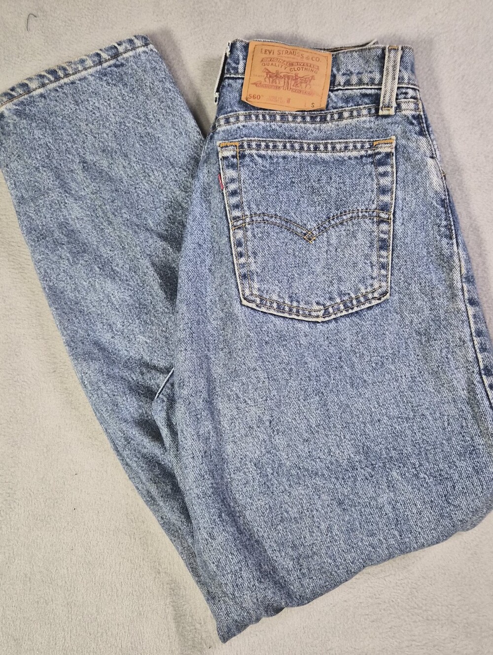 Levi's 560 loose fit straight leg blue demin jeans Size womens 9 S